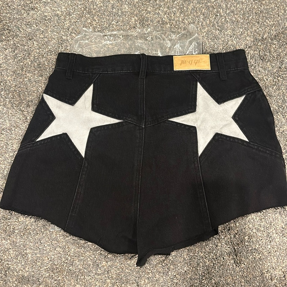Nasty Gal Star Denim Shorts NWT